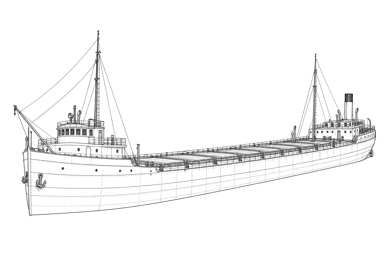 Engraved line drawing of the Benjamin Noble