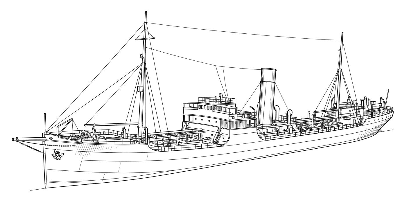 Engraved line drawing of the W.E. Hutton
