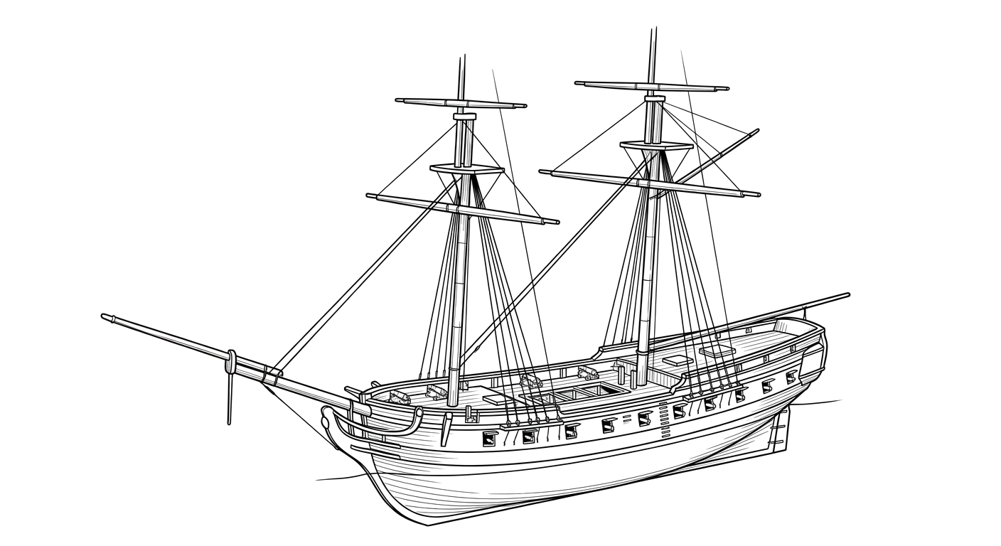Engraved line drawing of the USS Montgomery