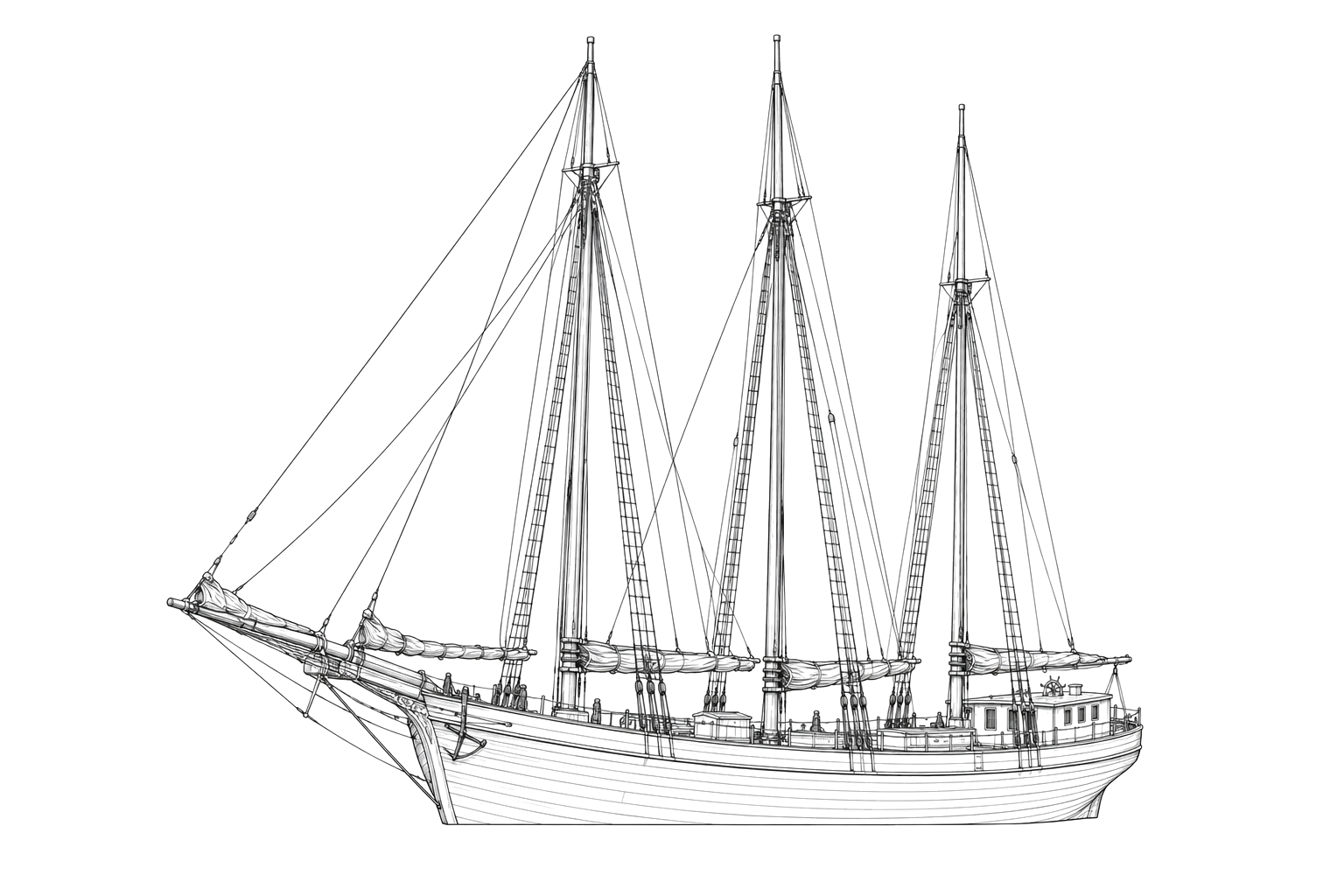 Engraved line drawing of the George A. Marsh