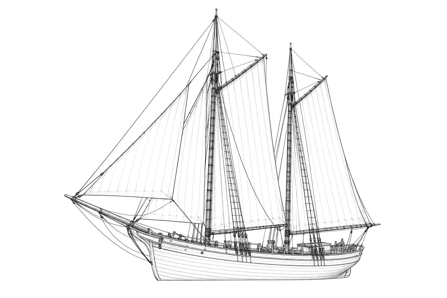 Engraved line drawing of the Advance