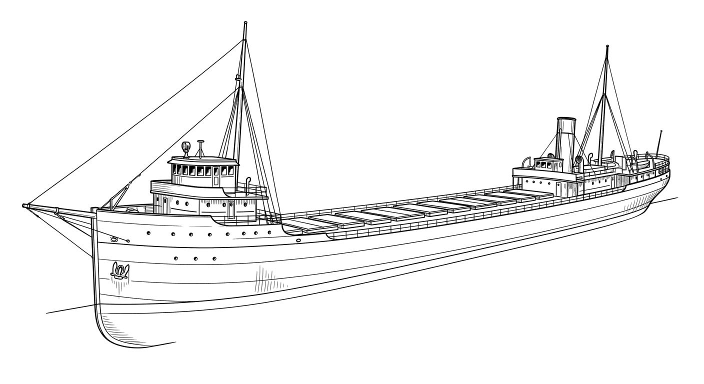 Engraved line drawing of the Lakeland