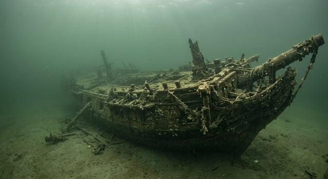 Artistic impression of the HMS DeBraak
