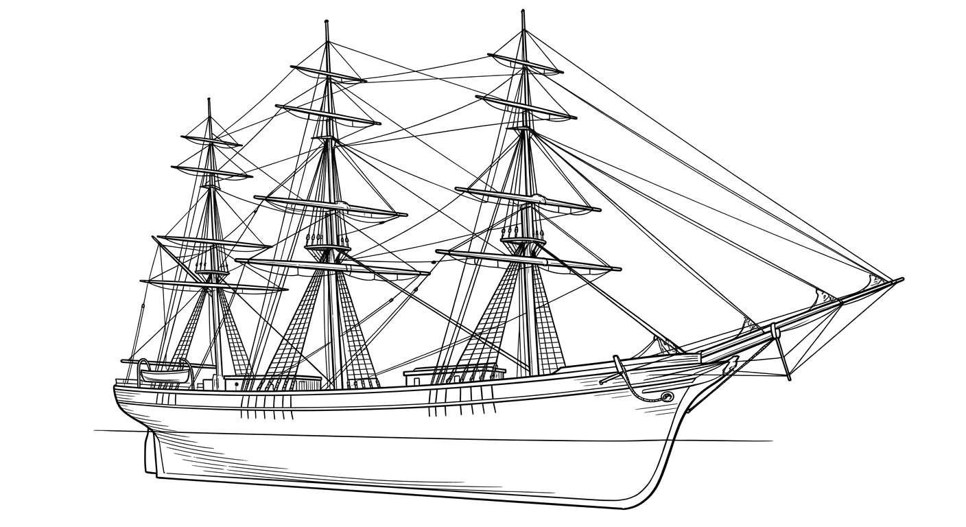 Engraved line drawing of the Prince Arthur