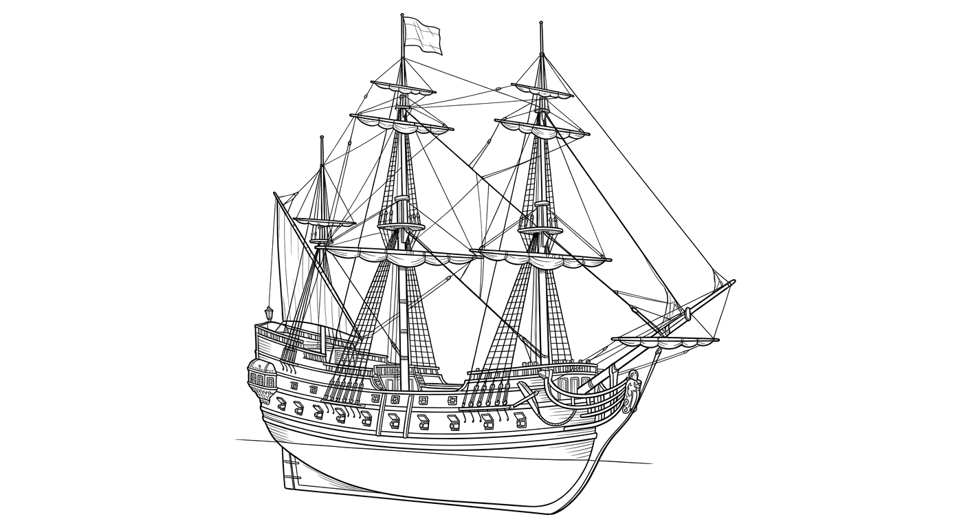 Engraved line drawing of the Melbourne Beach Wreck