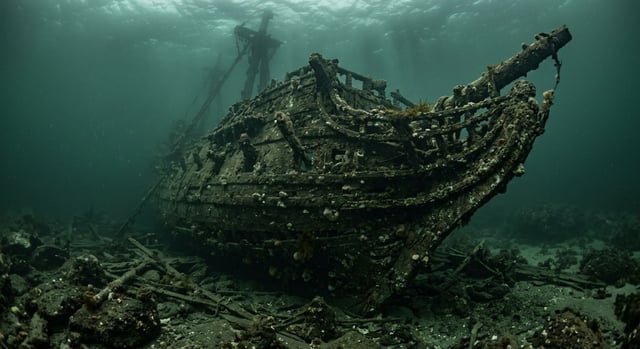Artistic impression of the Beeswax Wreck
