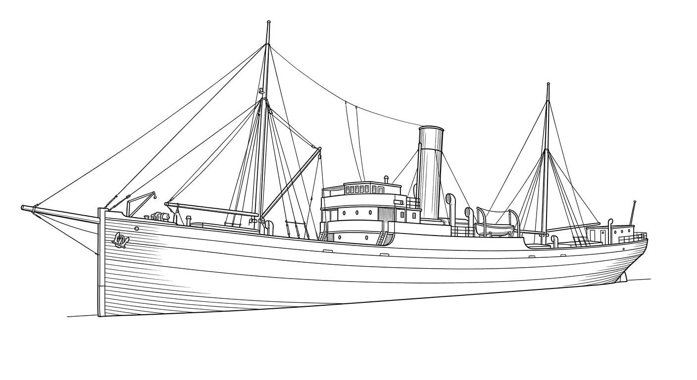 Engraved line drawing of the Boone