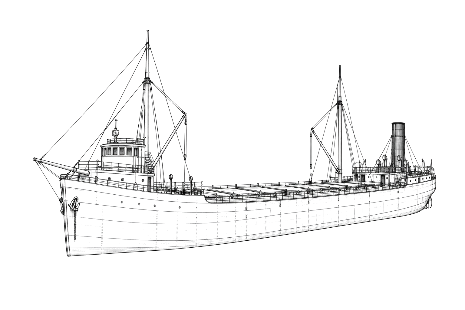 Engraved line drawing of the W.H. Gilcher