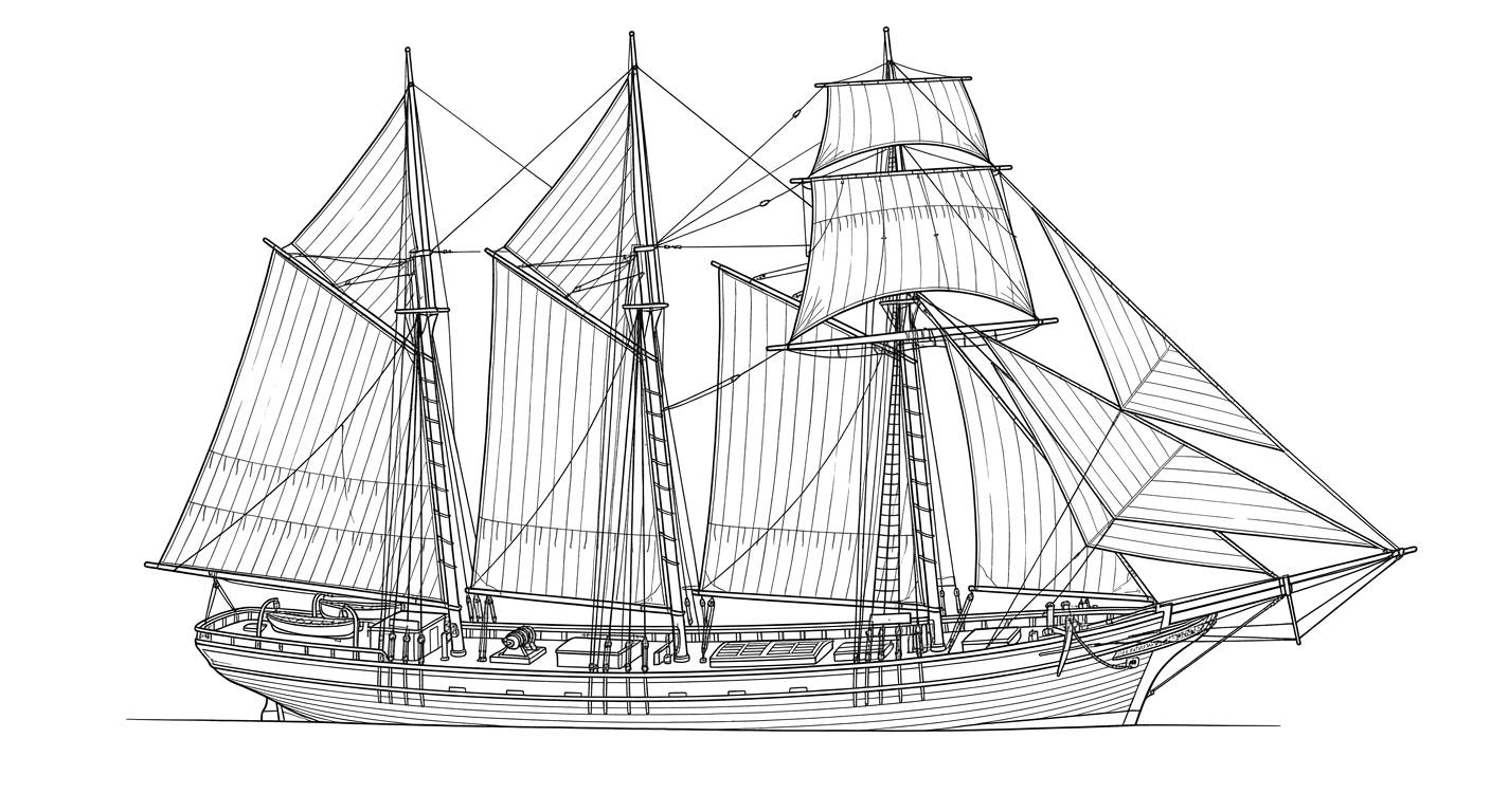Engraved line drawing of the Edward H. Cole