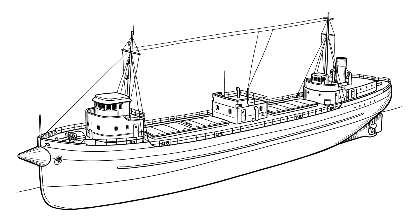 Engraved line drawing of the Thomas Wilson