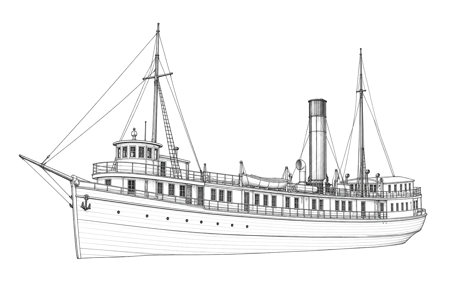 Engraved line drawing of the Chicora