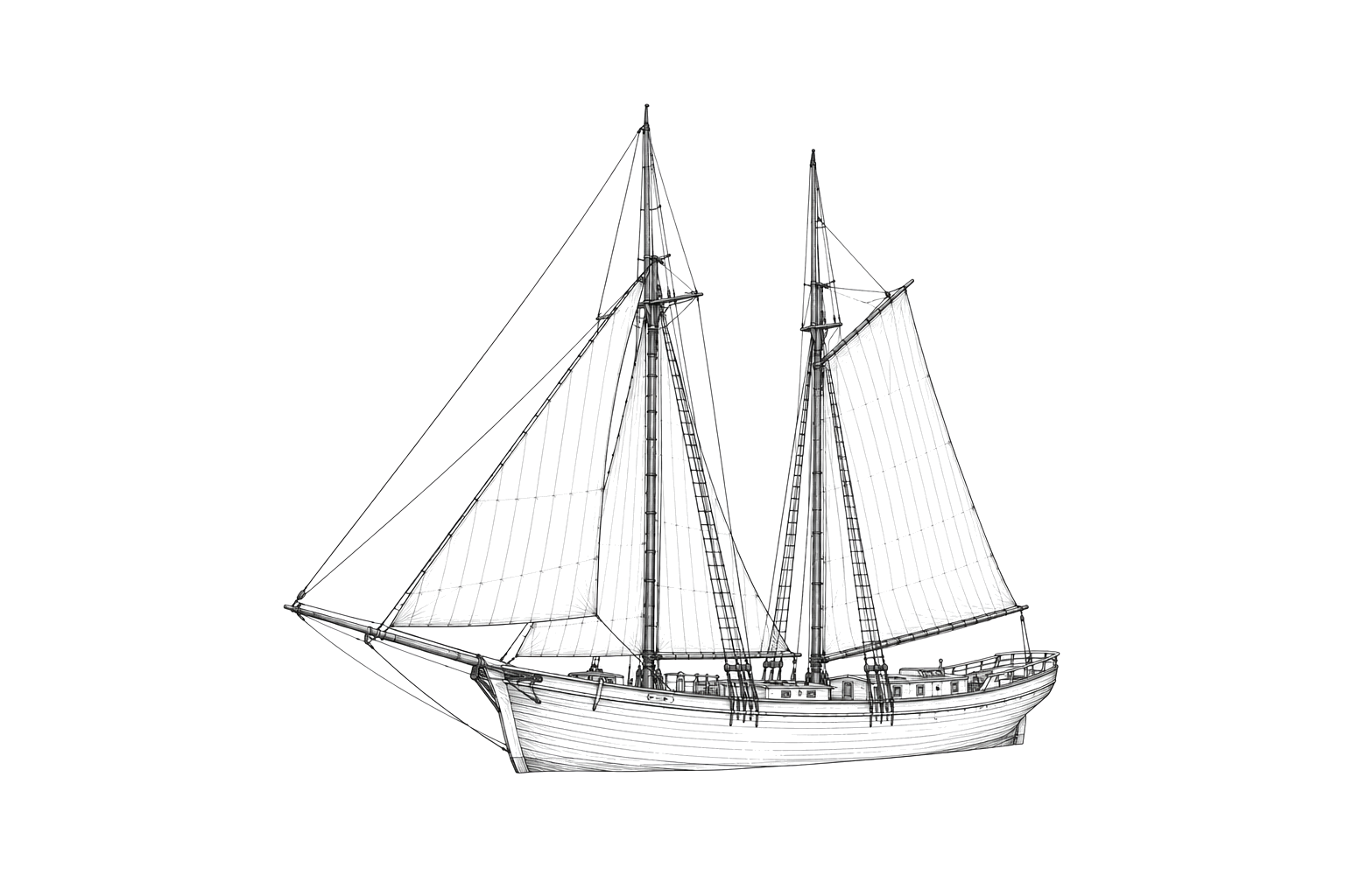 Engraved line drawing of the Josephine Lawrence