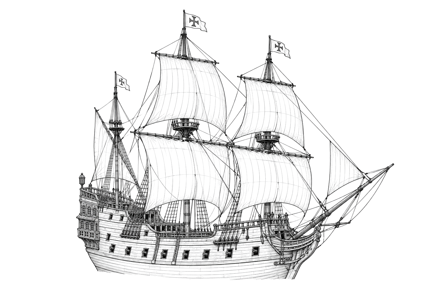 Engraved line drawing of the Nuestra Señora de las Maravillas