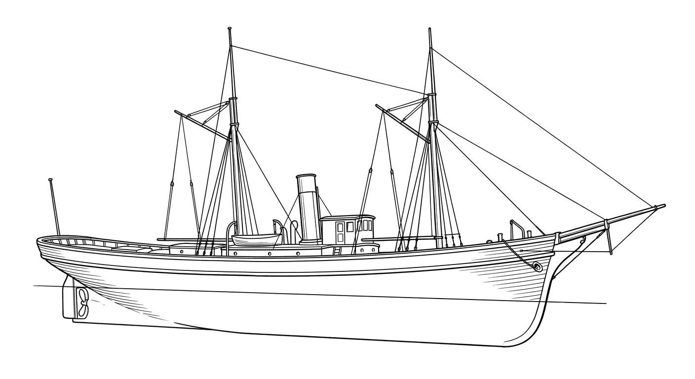 Engraved line drawing of the Louisville