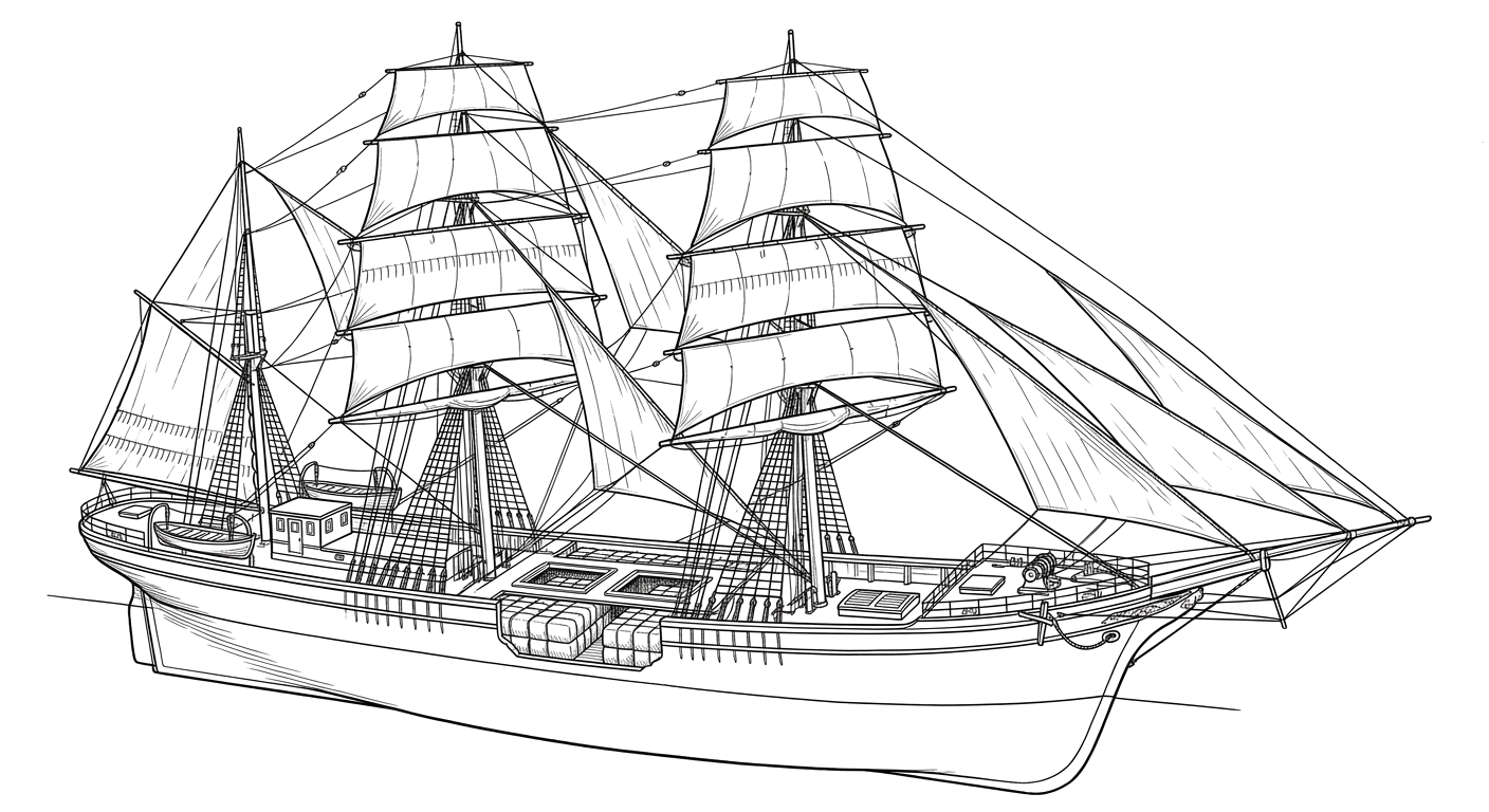Engraved line drawing of the Slobodna