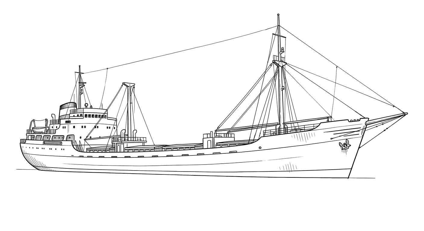 Engraved line drawing of the Nordmeer
