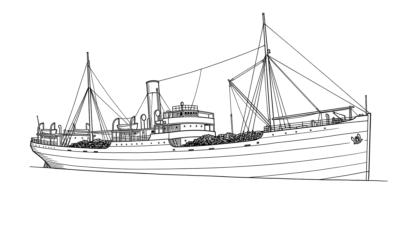 Engraved line drawing of the Coyote