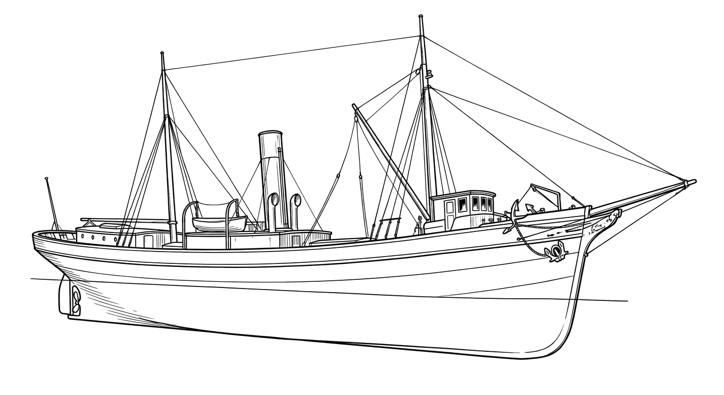 Engraved line drawing of the Iona