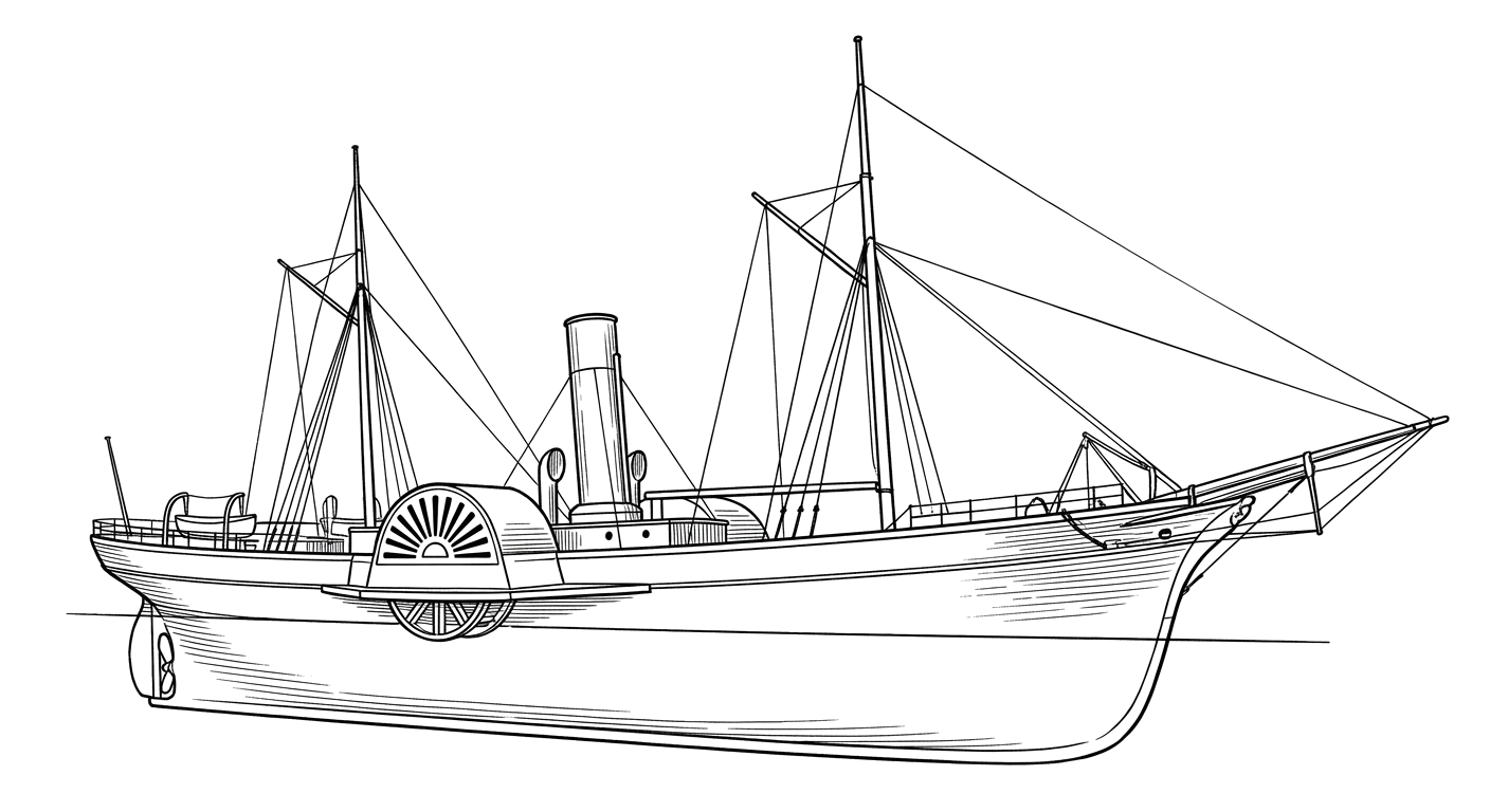 Engraved line drawing of the Beatrice