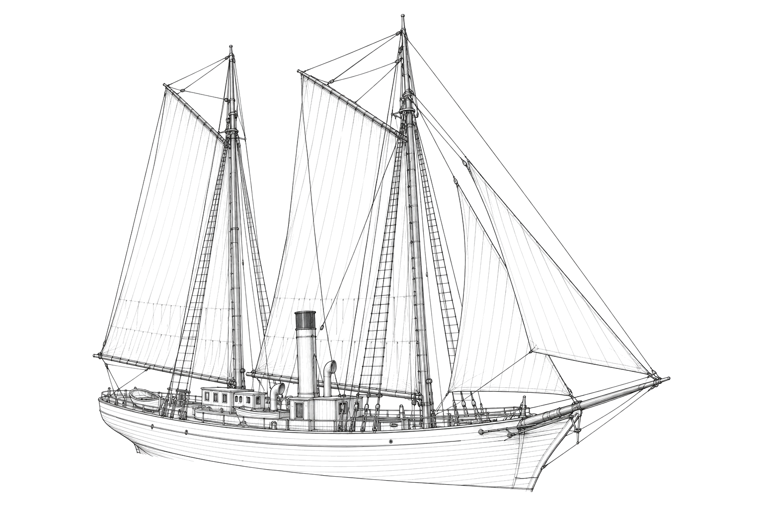 Engraved line drawing of the Arrow