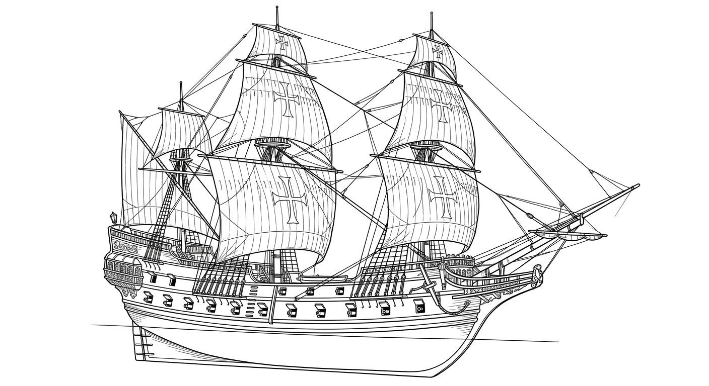 Engraved line drawing of the Nuestra Señora de Atocha