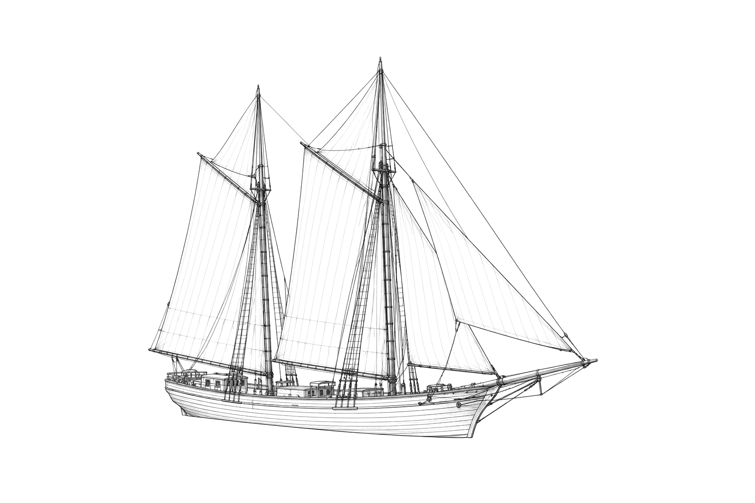 Engraved line drawing of the Kate Markee