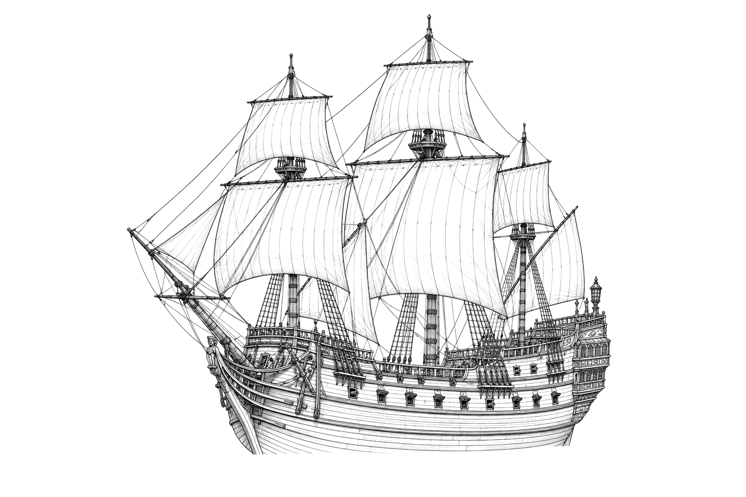 Engraved line drawing of the Cabin Wreck