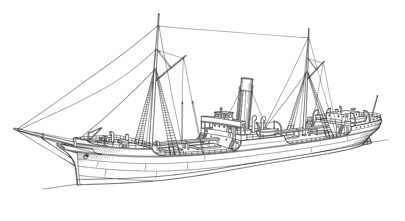 Engraved line drawing of the SS Rosecrans