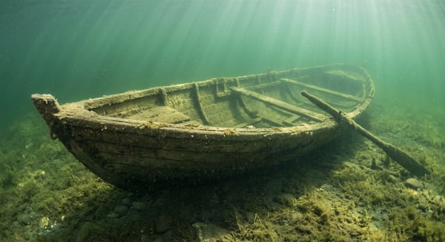 Artistic impression of the Sunken Fleet of 1758 Bateaux