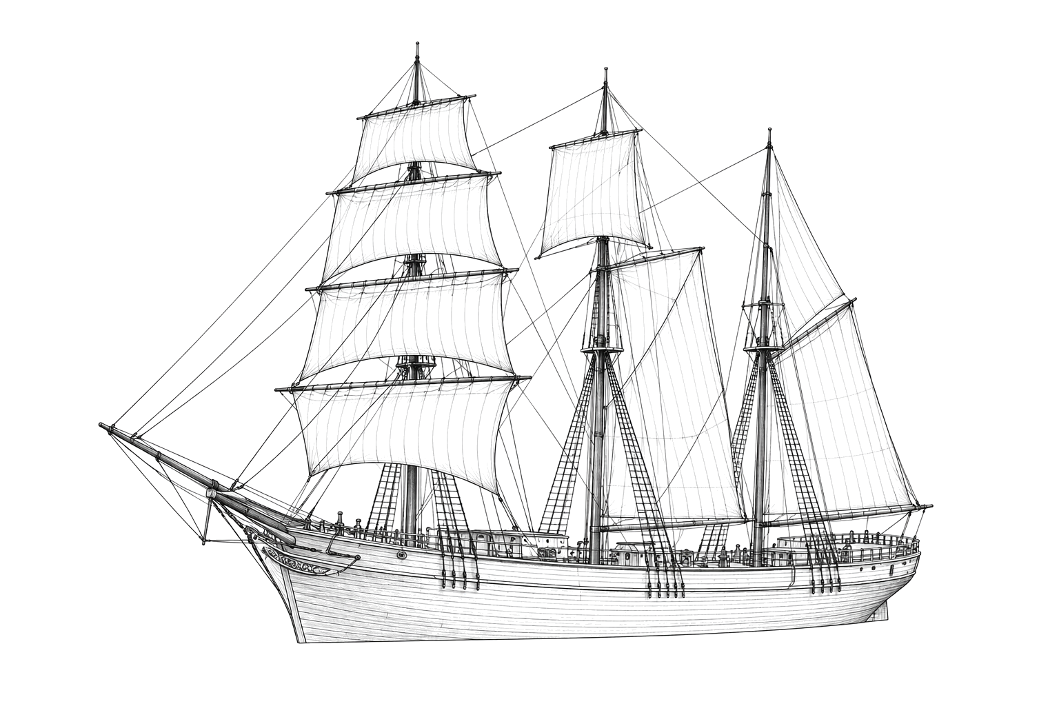 Engraved line drawing of the Tanner