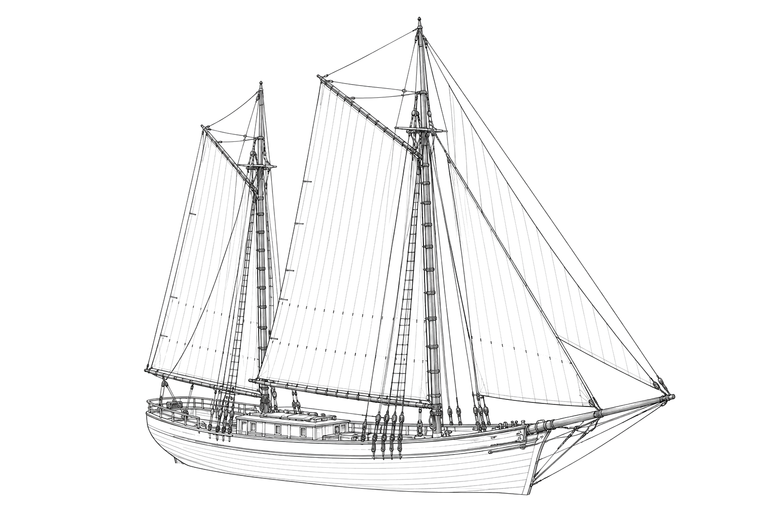 Engraved line drawing of the Mina Swim