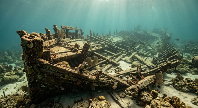 Artistic impression of the Manuel Polanco Wreck