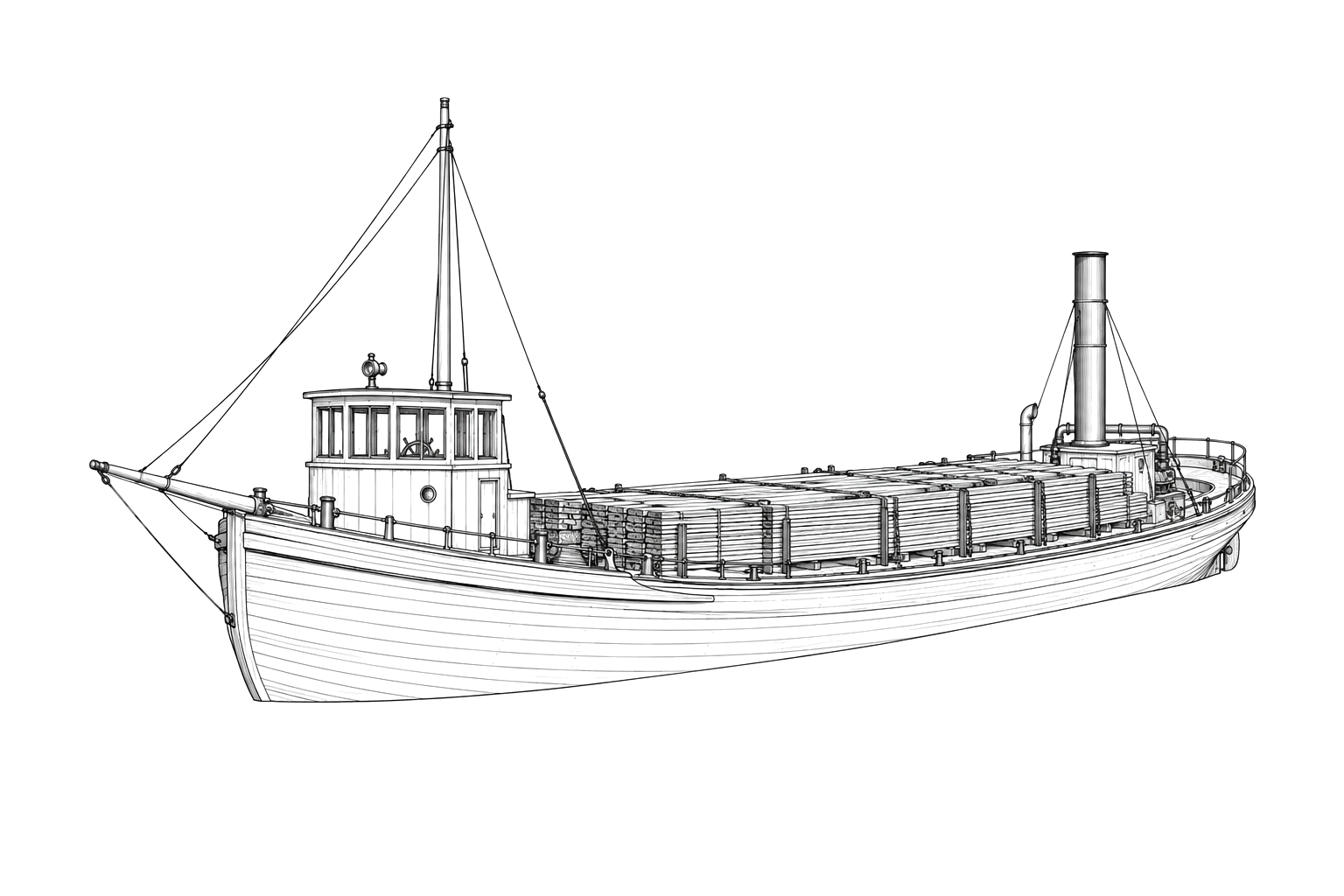 Engraved line drawing of the J.M. Allmendinger