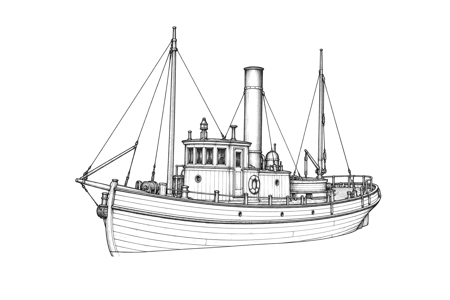 Engraved line drawing of the Agnes Arnold