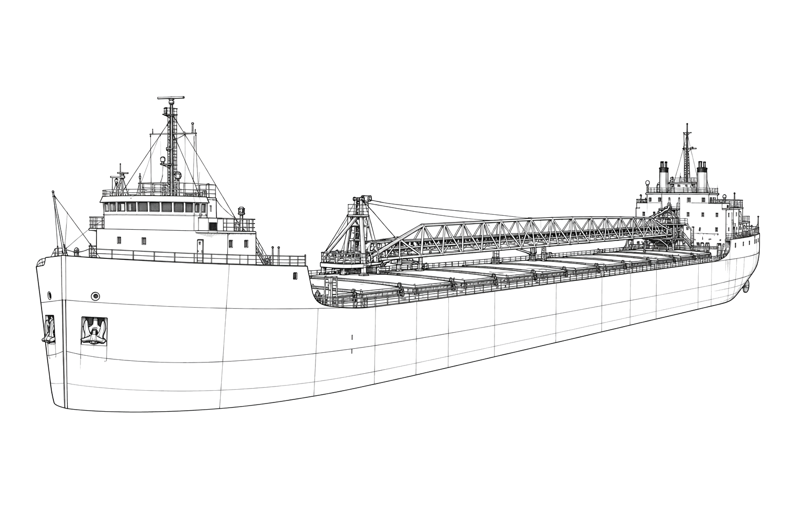 Engraved line drawing of the Roy A. Jodrey