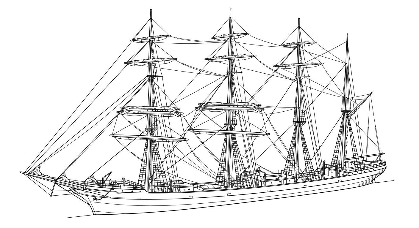Engraved line drawing of the Galena