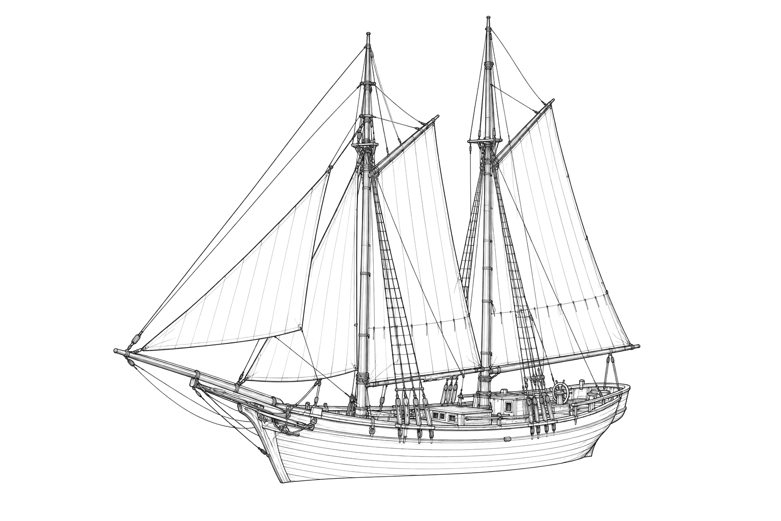 Engraved line drawing of the Patriot
