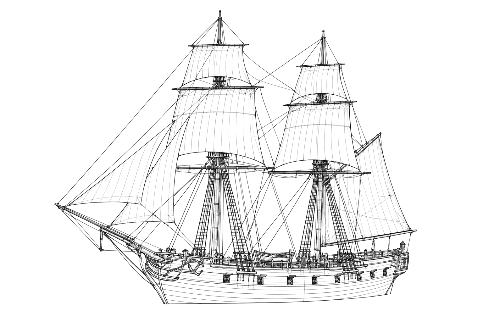 Engraved line drawing of the Hazard