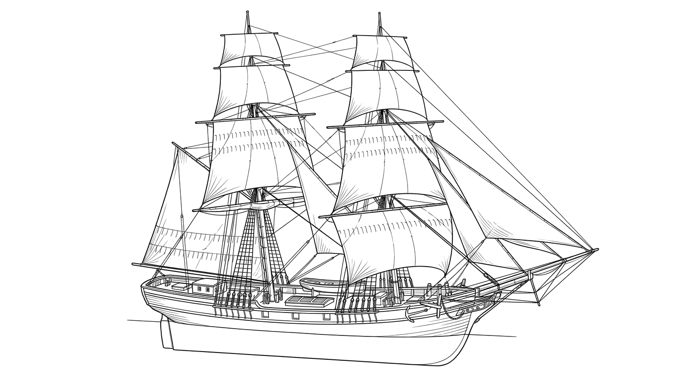 Engraved line drawing of the John J. Audubon