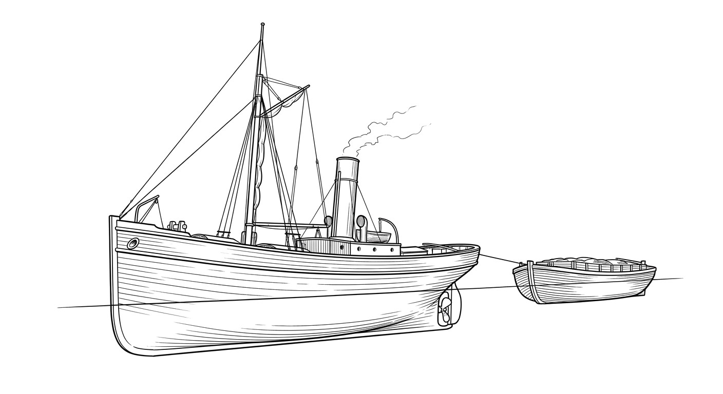 Engraved line drawing of the SS Africa