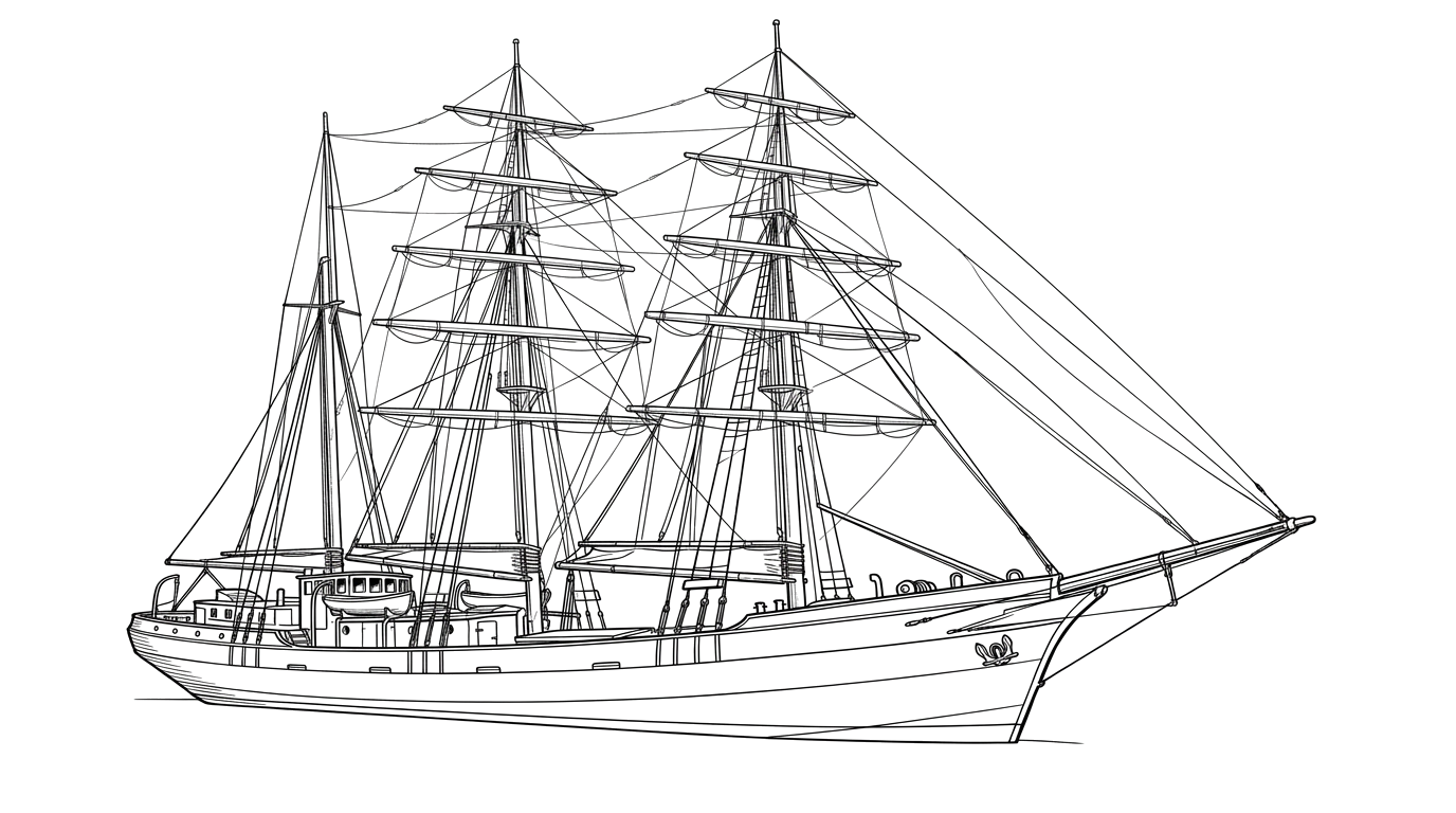 Engraved line drawing of the Madeira