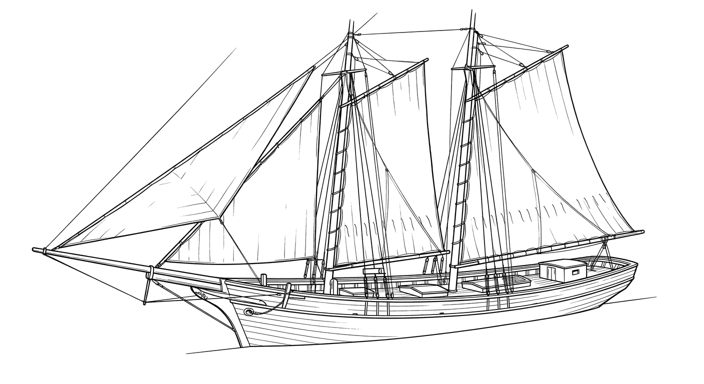 Engraved line drawing of the D.H. Ingraham