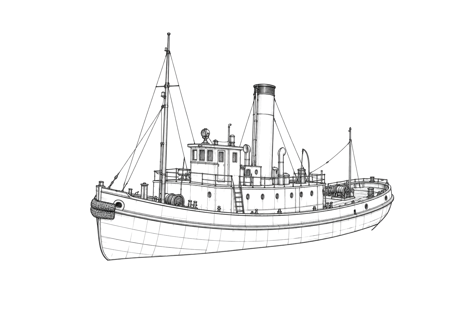 Engraved line drawing of the Keshena