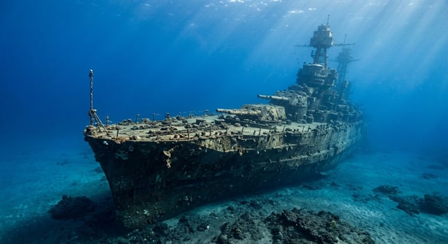 Artistic impression of the USS Arizona