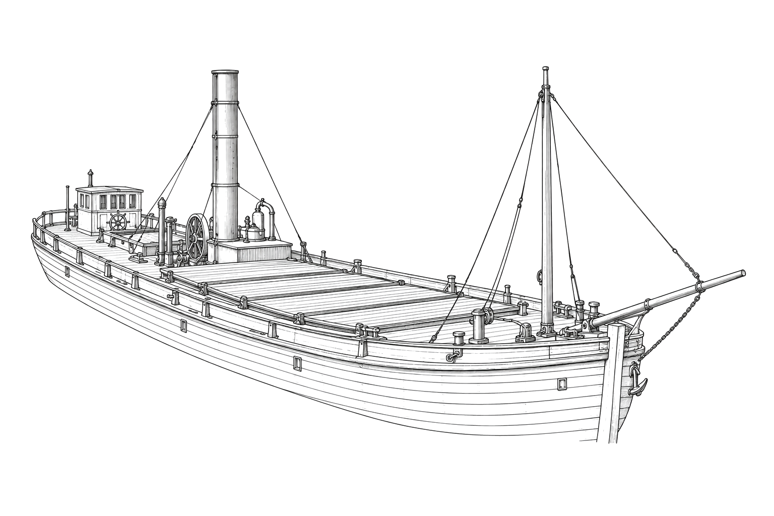 Engraved line drawing of the B.W. Blanchard