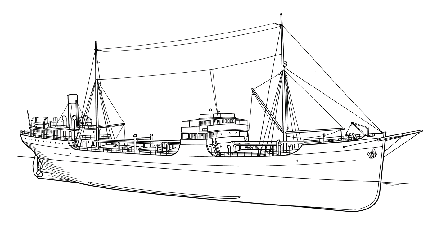 Engraved line drawing of the Mirlo