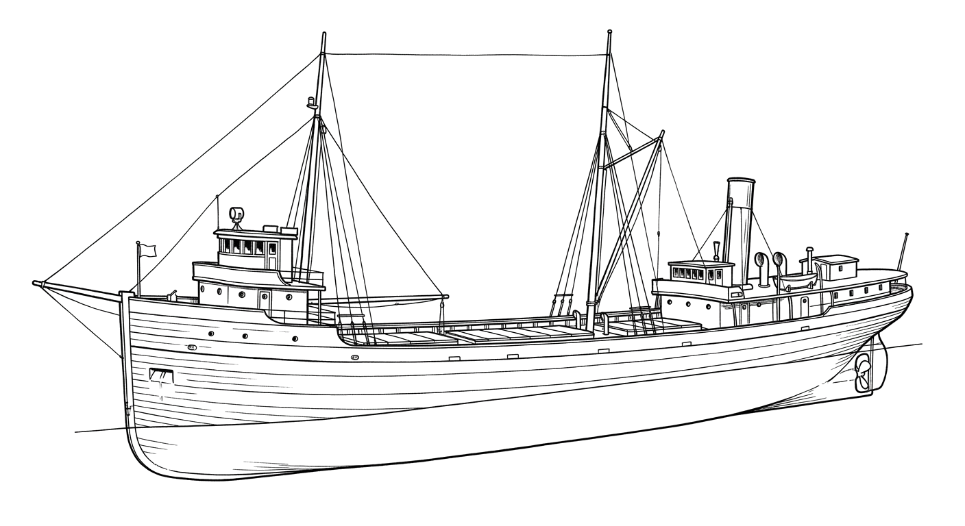 Engraved line drawing of the Homer Warren