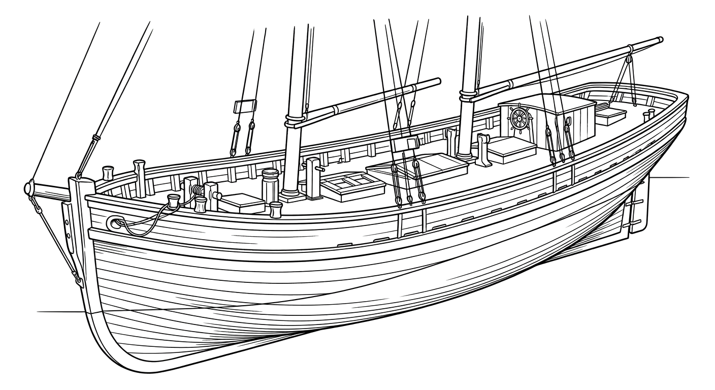 Engraved line drawing of the Mears