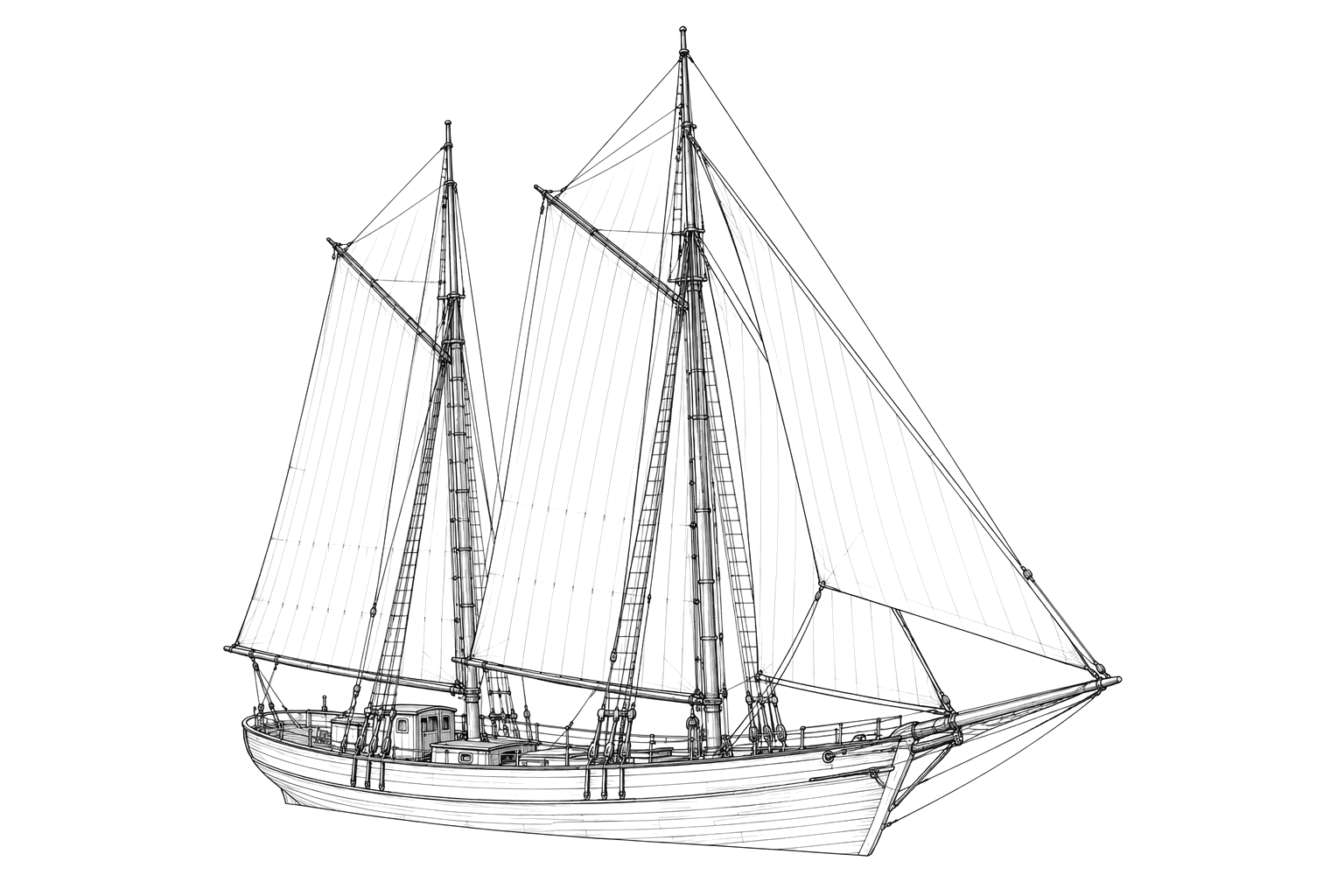 Engraved line drawing of the Corsican