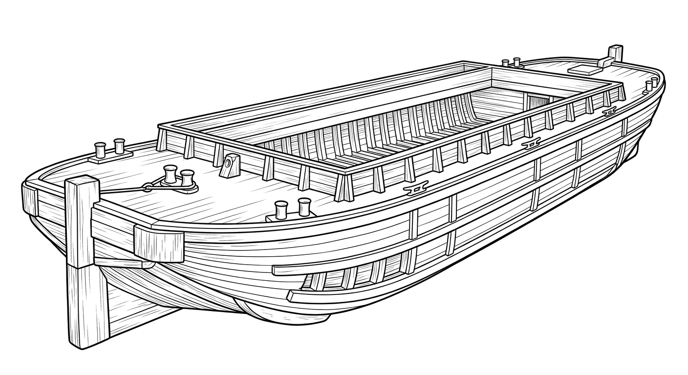 Engraved line drawing of the Foss 75